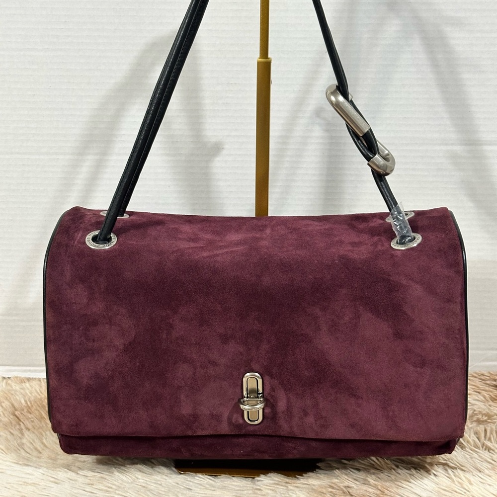Marc Jacobs Dual Suede Shoulder Bag in Dark Plum - Women's Handbag